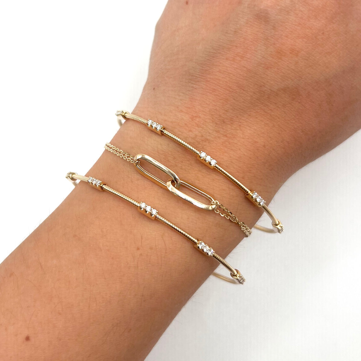 14K GOLD DIAMOND LENA FLEX BANGLE – Jen K Online