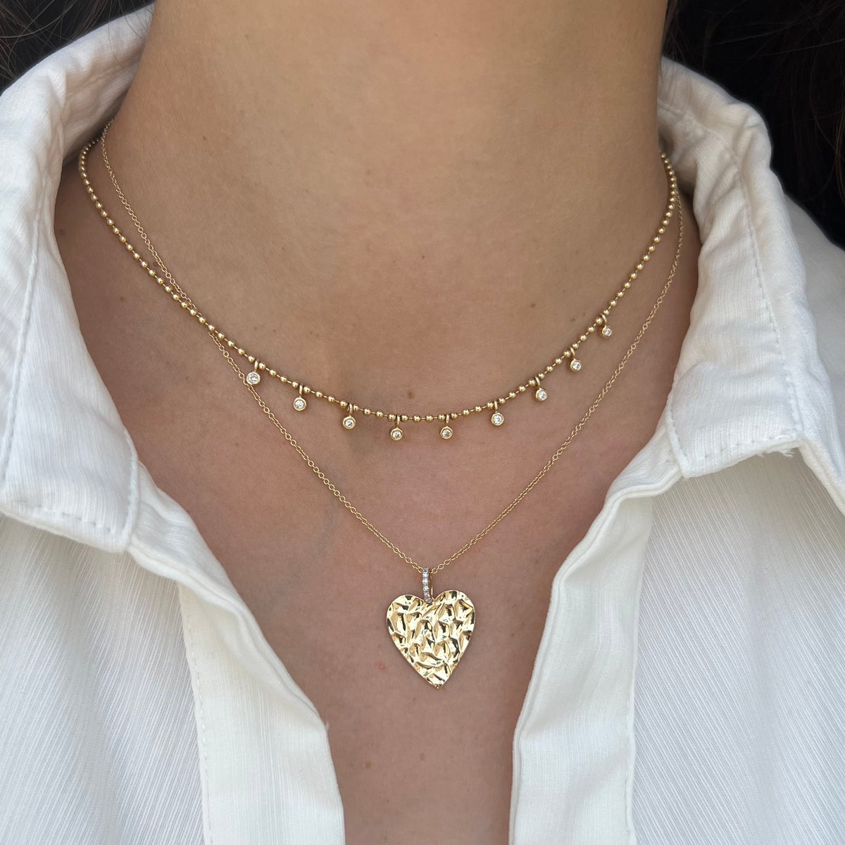 14K GOLD DIAMOND NAOMI HEART NECKLACE – Jen K Online