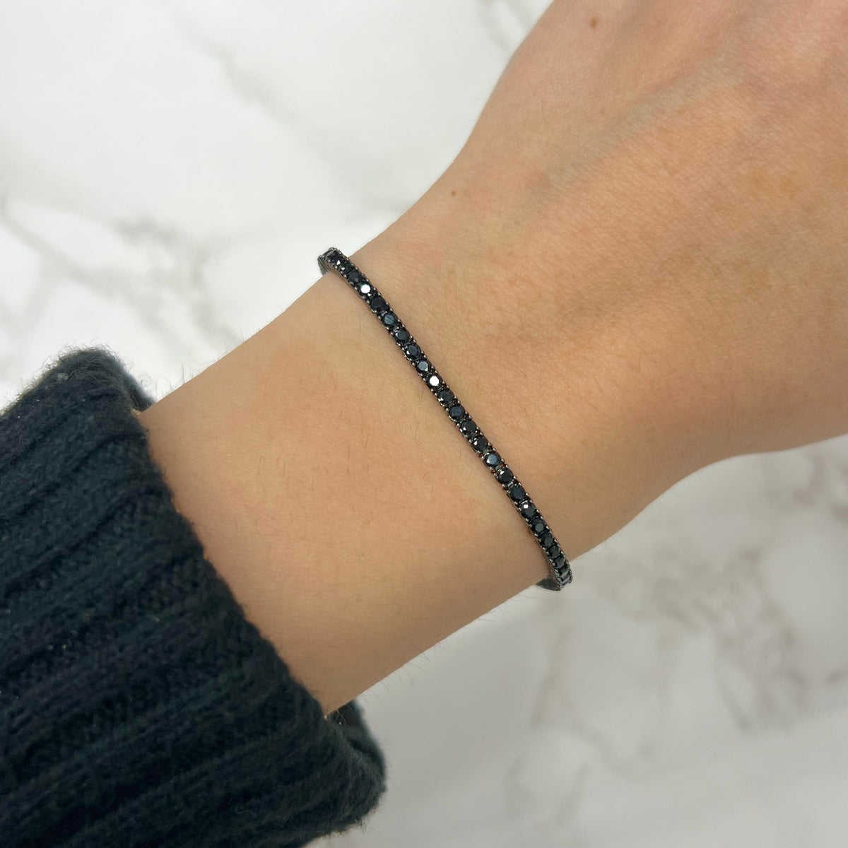 14K BLACK GOLD 2.28 CT BLACK DIAMOND DYLAN TENNIS BRACELET Jen K Online