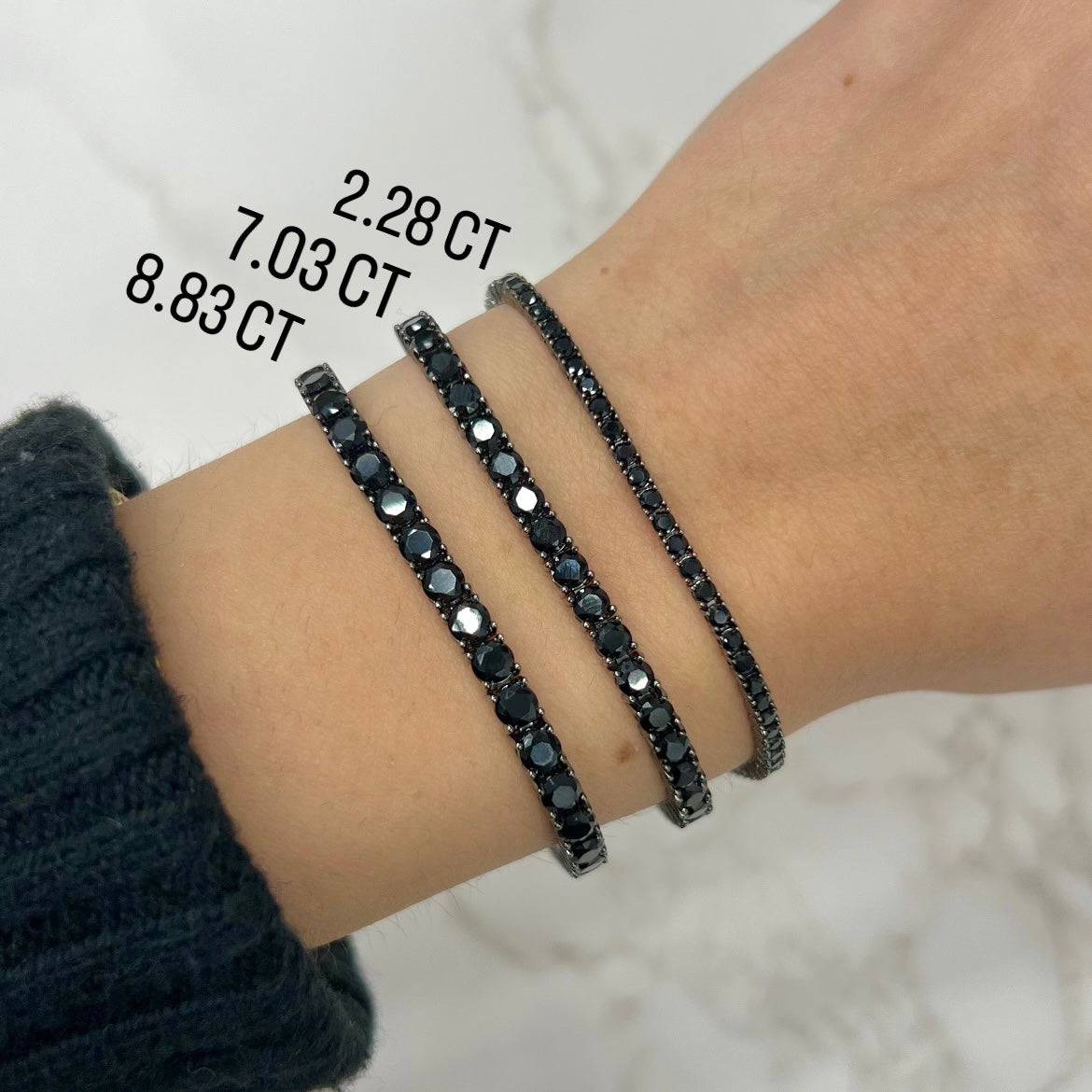 14K BLACK GOLD CT BLACK DIAMOND DYLAN TENNIS BRACELET – Jen K