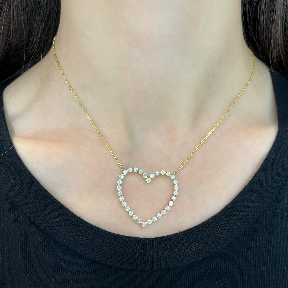 14K GOLD DIAMOND CINDY HEART NECKLACE – Jen K Online