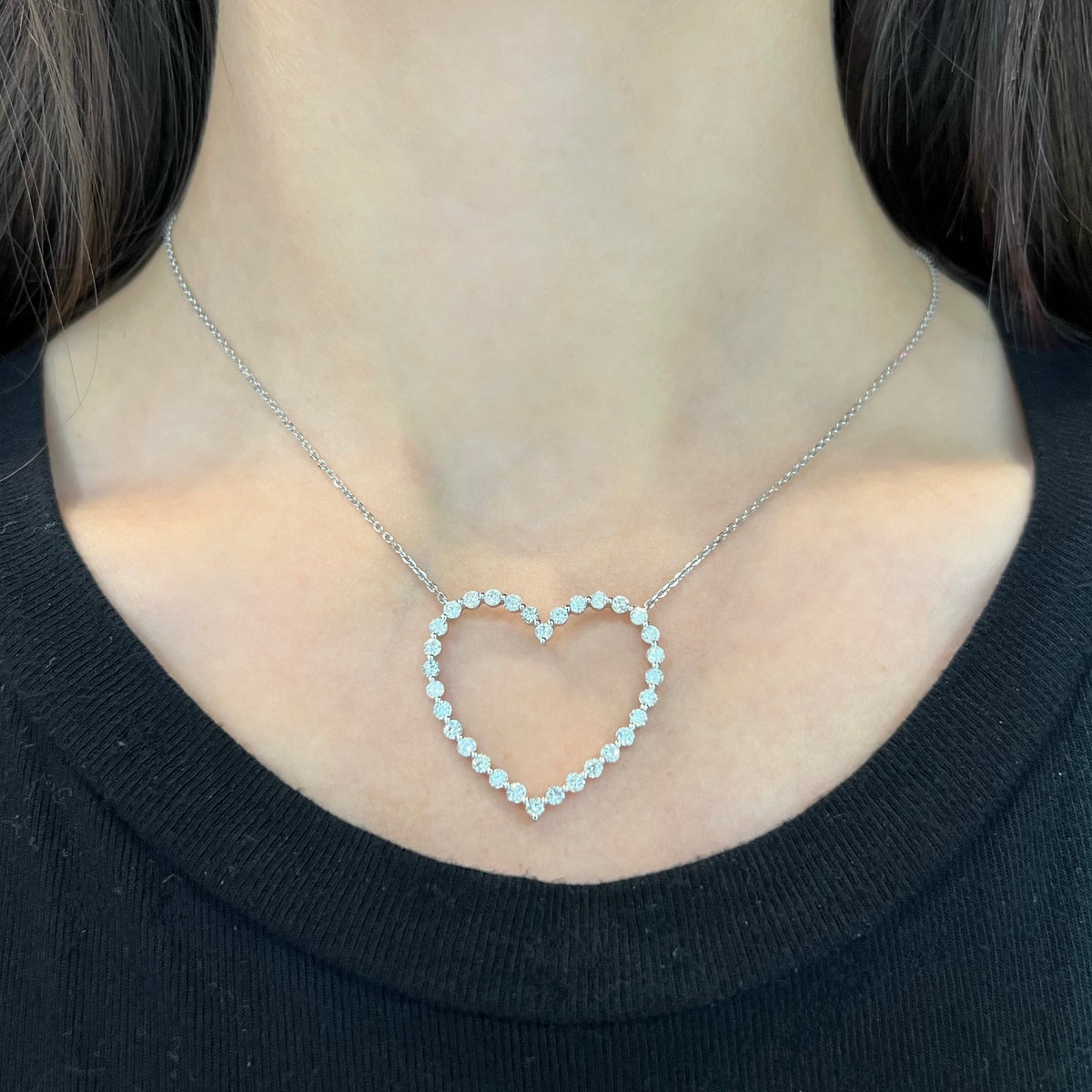 14K GOLD DIAMOND CINDY HEART NECKLACE – Jen K Online
