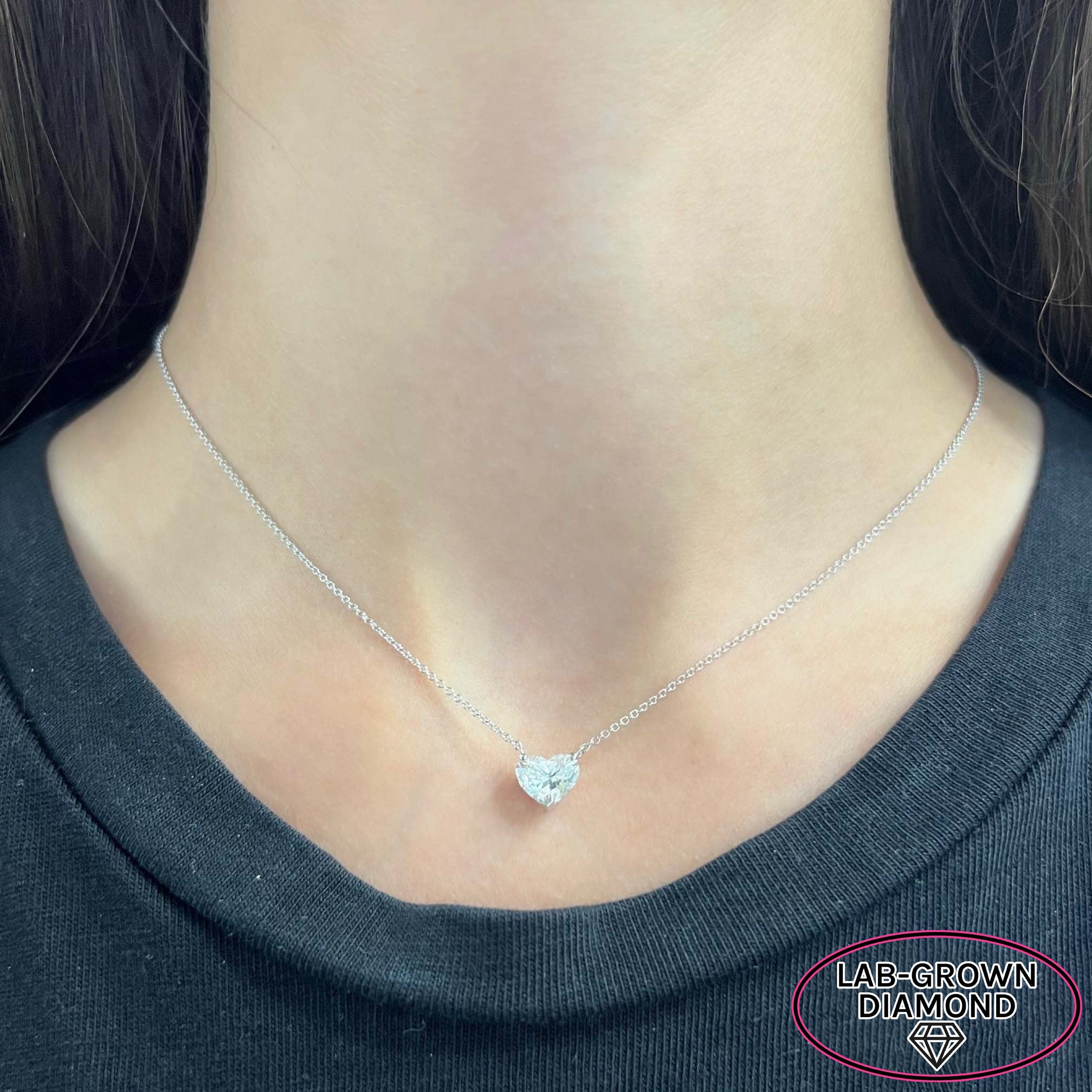 14K GOLD CT LAB GROWN DIAMOND HEART NECKLACE – Jen K Online