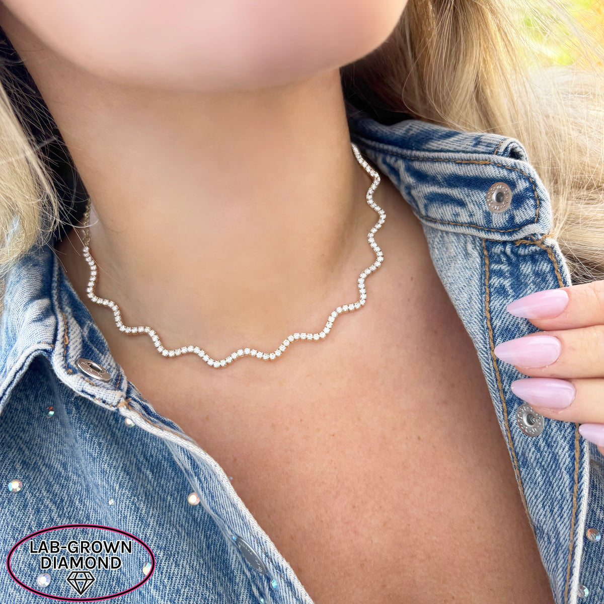 14K GOLD LAB GROWN DIAMOND JILLIAN TENNIS NECKLACE – Jen K Online