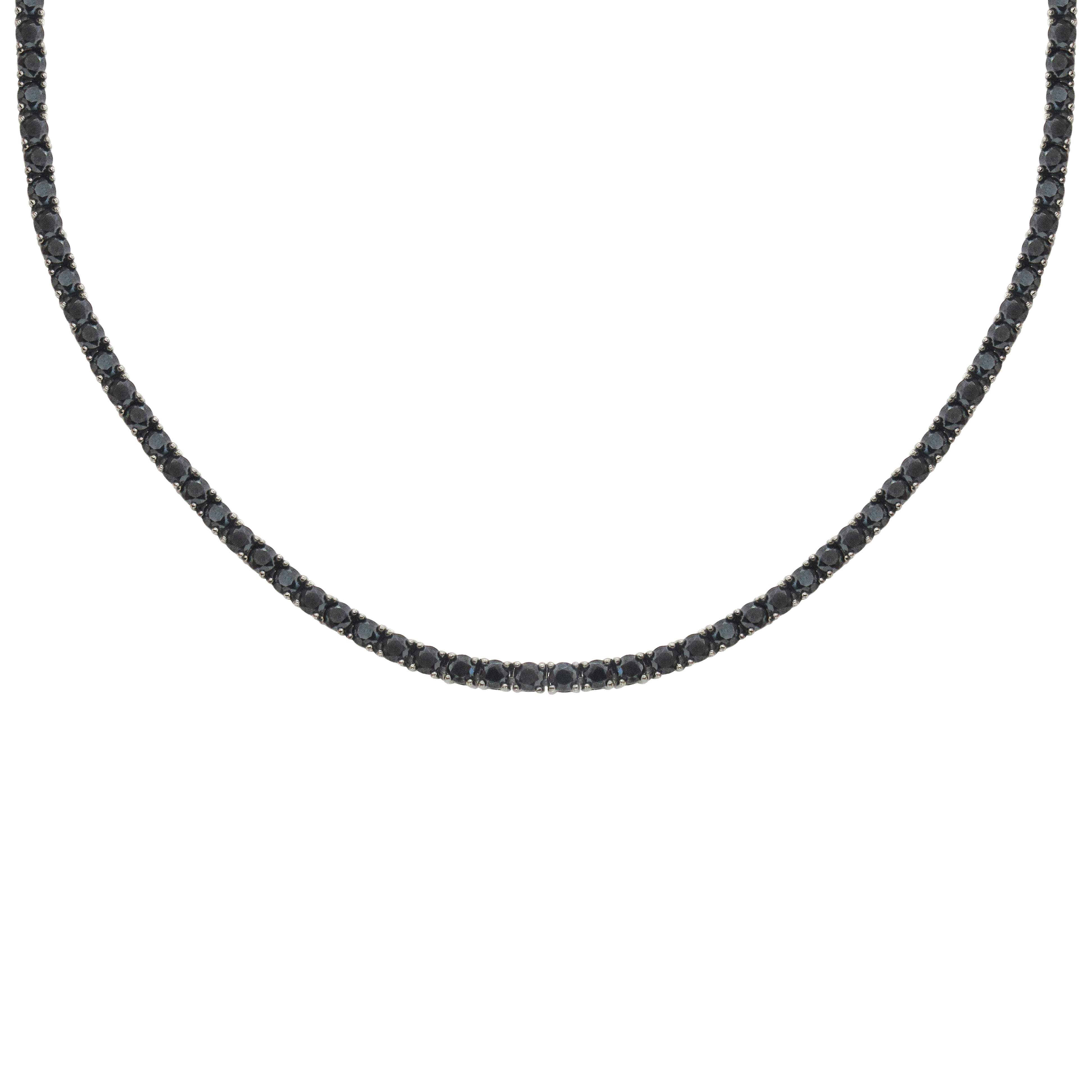 14K BLACK GOLD 5.28 CT BLACK DIAMOND TENNIS NECKLACE – Jen K Online