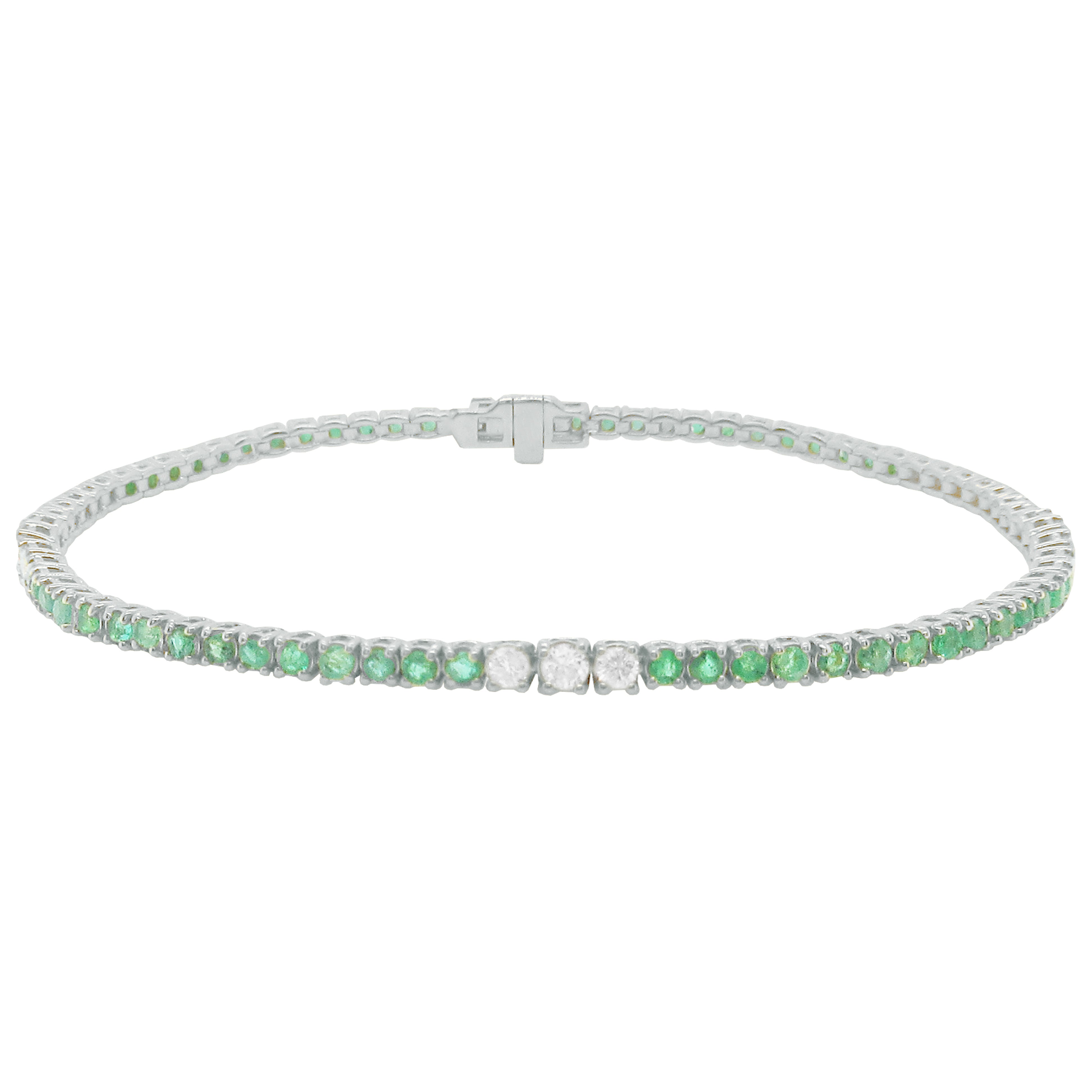 14K GOLD DIAMOND EMERALD MELANIE TENNIS BRACELET – Jen K Online