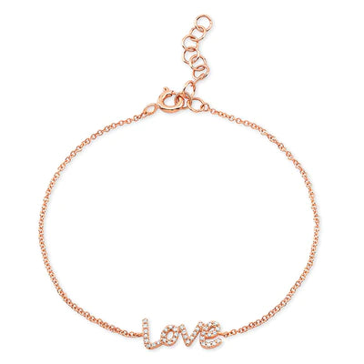 14K Gold Diamond Lara Love Bracelet