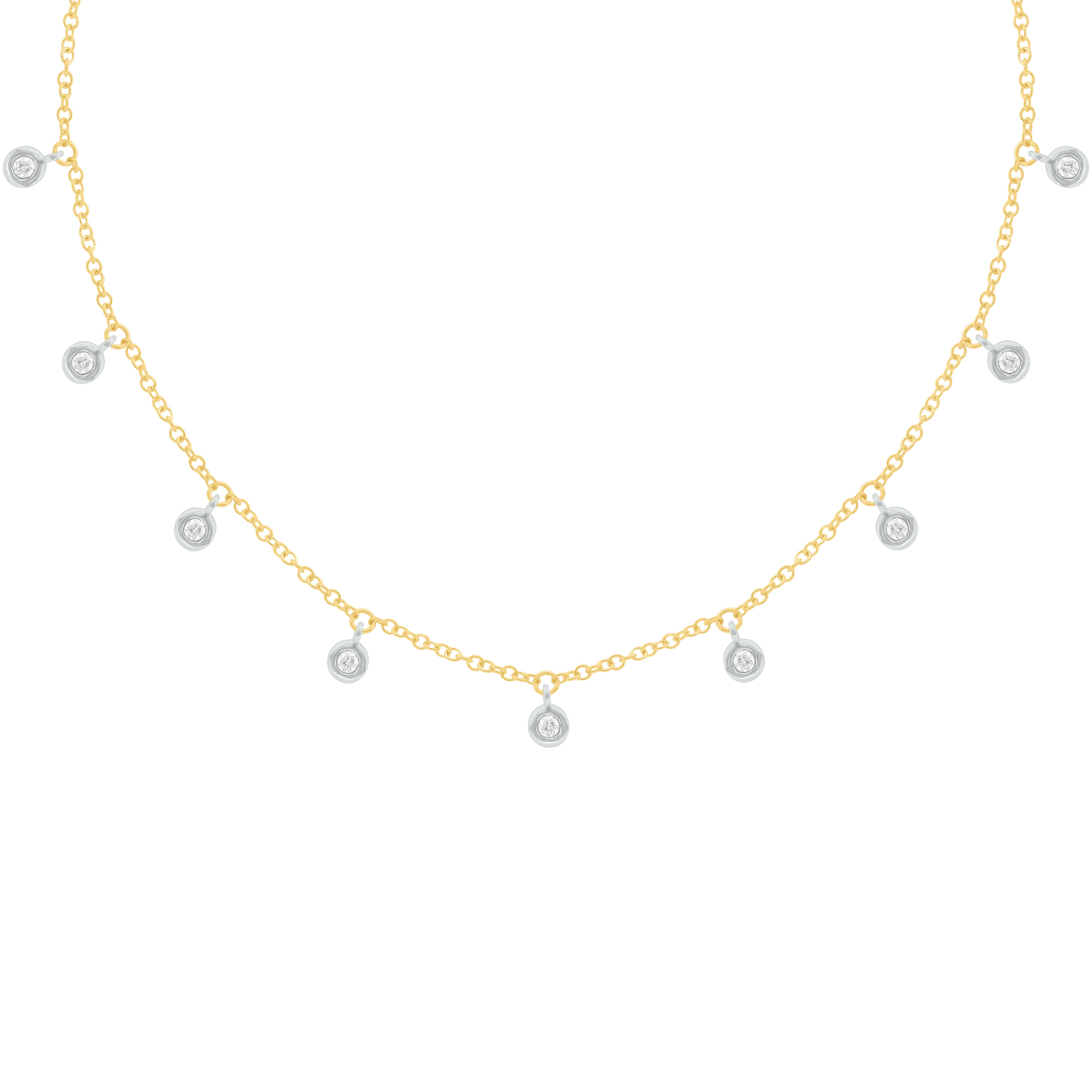 14K TWO-TONE GOLD DIAMOND LINNY NECKLACE – Jen K Online