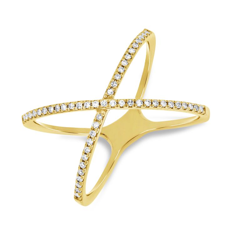 14K GOLD DIAMOND MEDIUM MELISSA X RING – Jen K Online