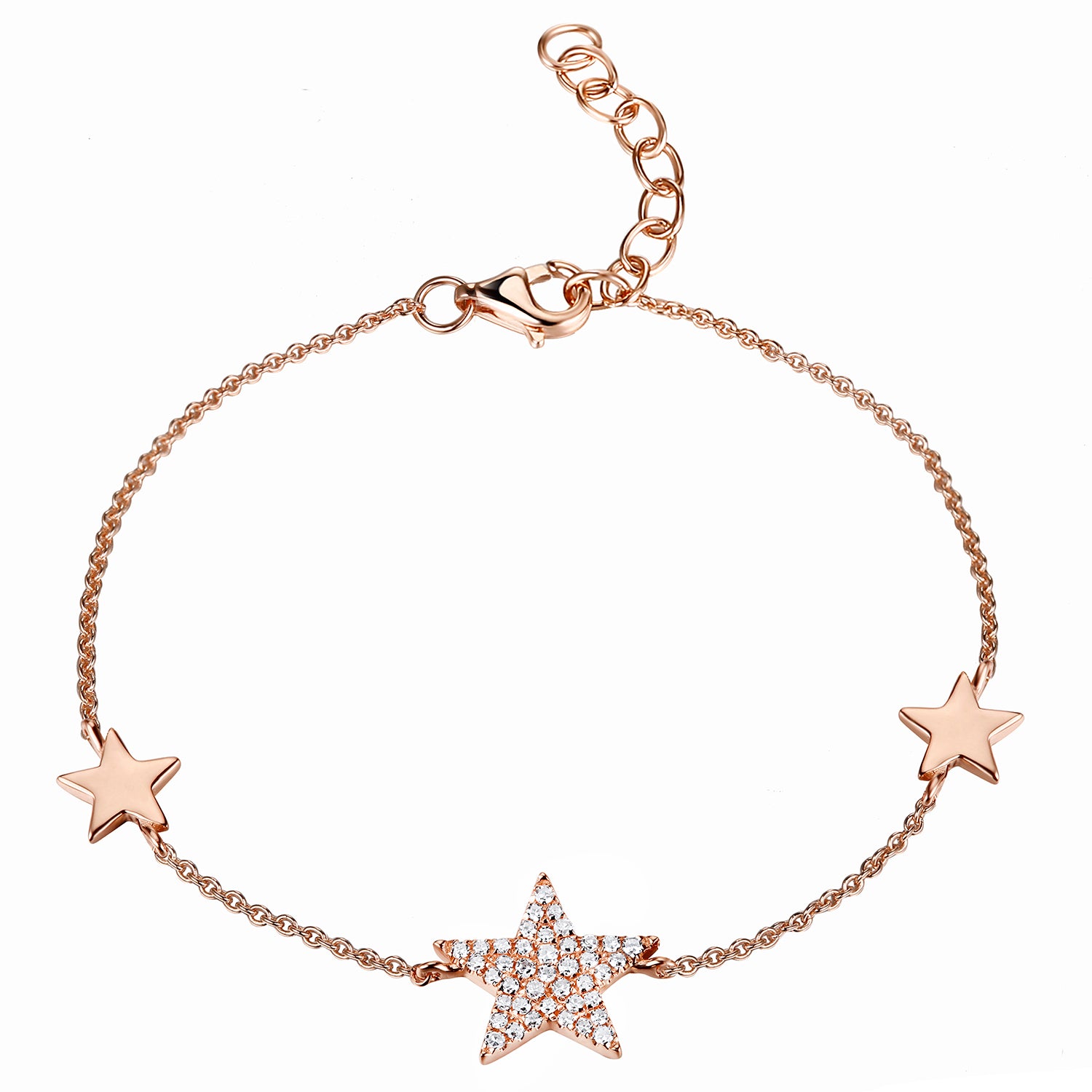 LOL Monogram Bracelet in 14k Rose Gold