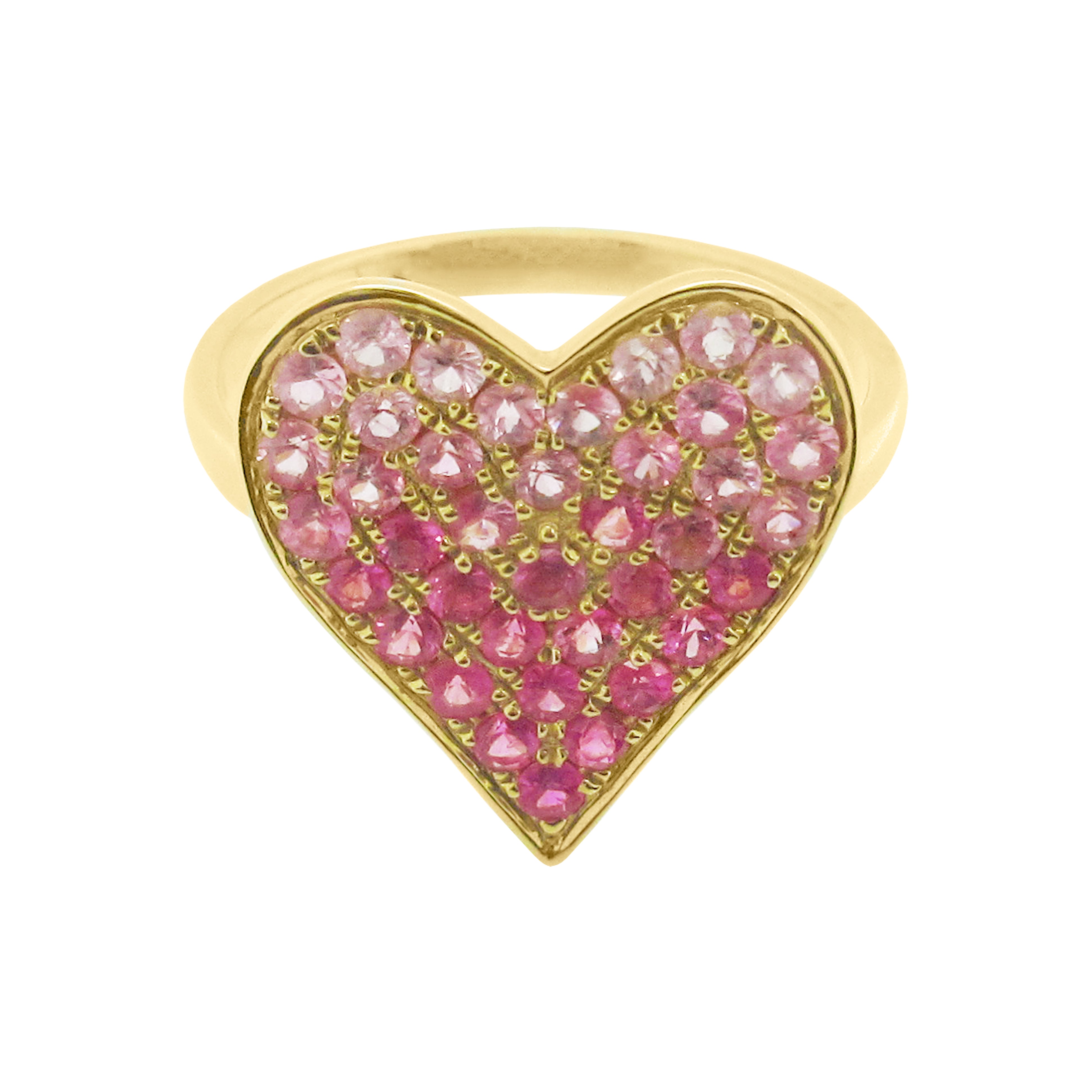 Womens Genuine Pink Sapphire 10K Rose Gold Heart Cocktail Ring - JCPenney