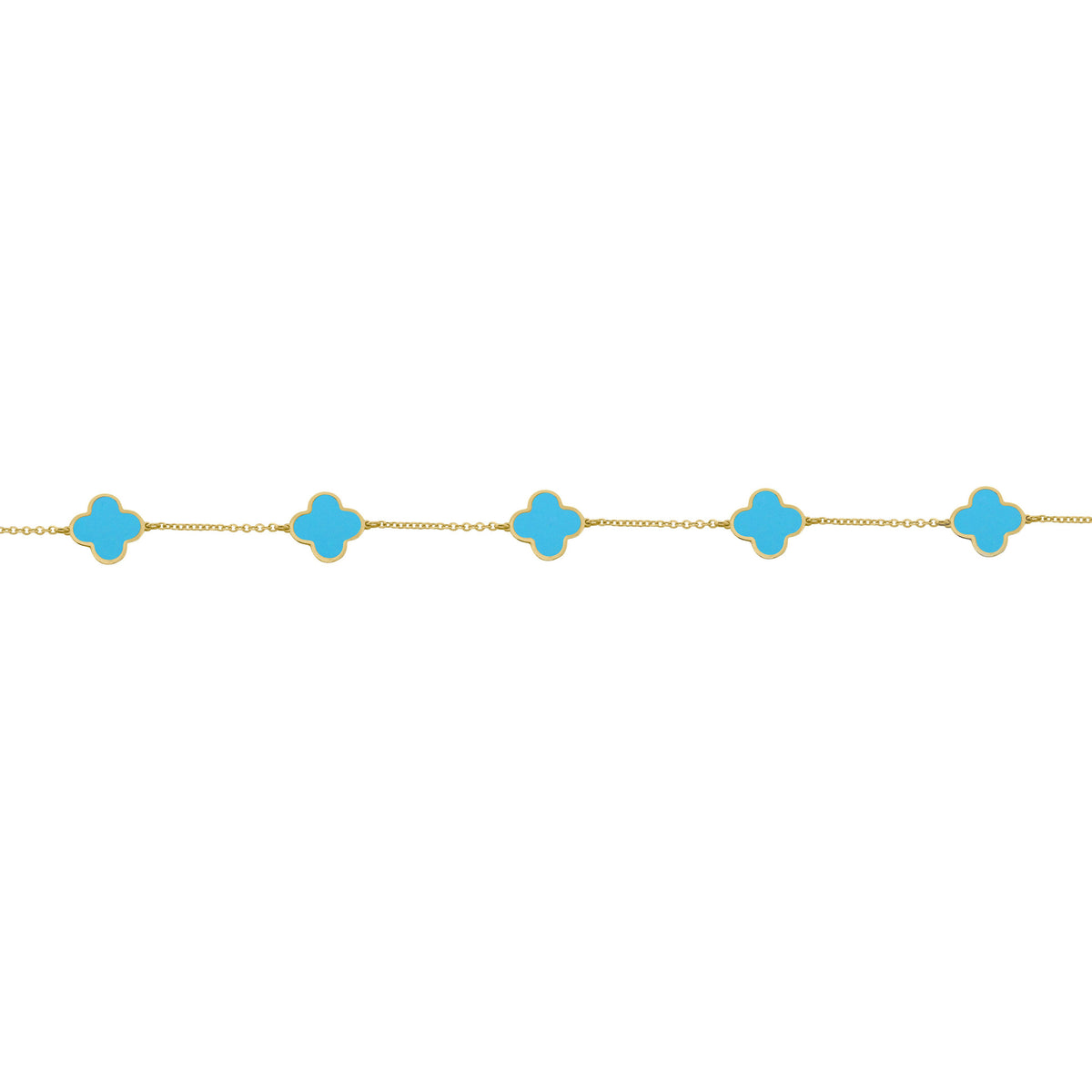 ●tow tow archive● Clover Symbol Bracelet Turquoise TBH42CD 9ct Yellow Gold Turquoise Clover Bracelet - Etsy