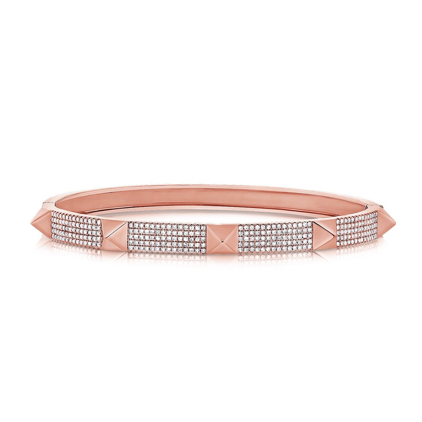 14K GOLD DIAMOND SAMMY SPIKE BANGLE – Jen K Online