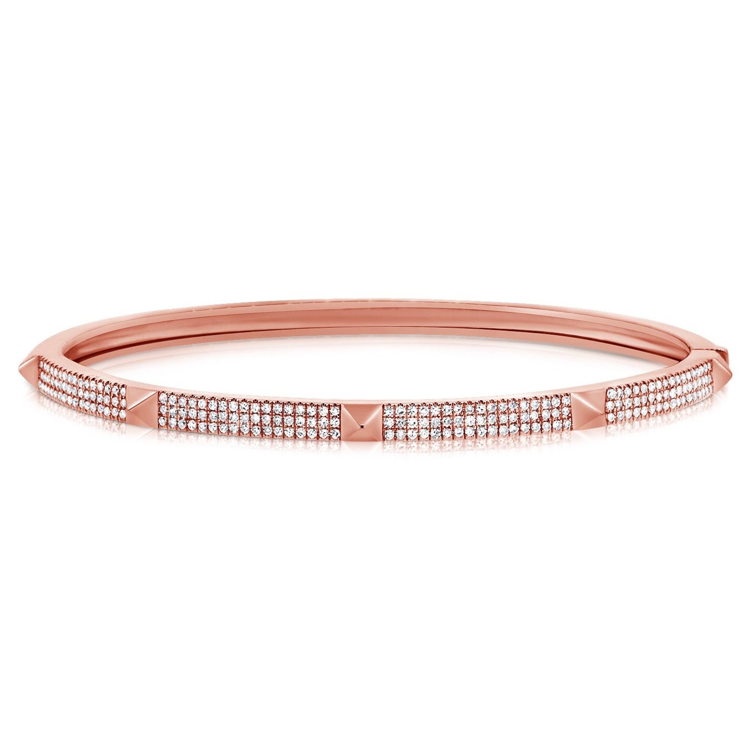14K GOLD DIAMOND SMALL SAMMY SPIKE BANGLE – Jen K Online