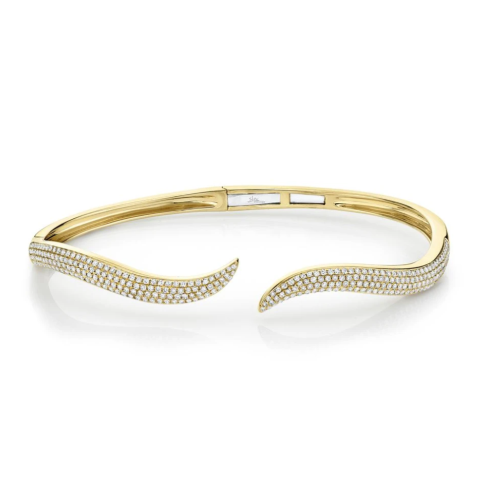 14K GOLD DIAMOND DANA WAVE BANGLE