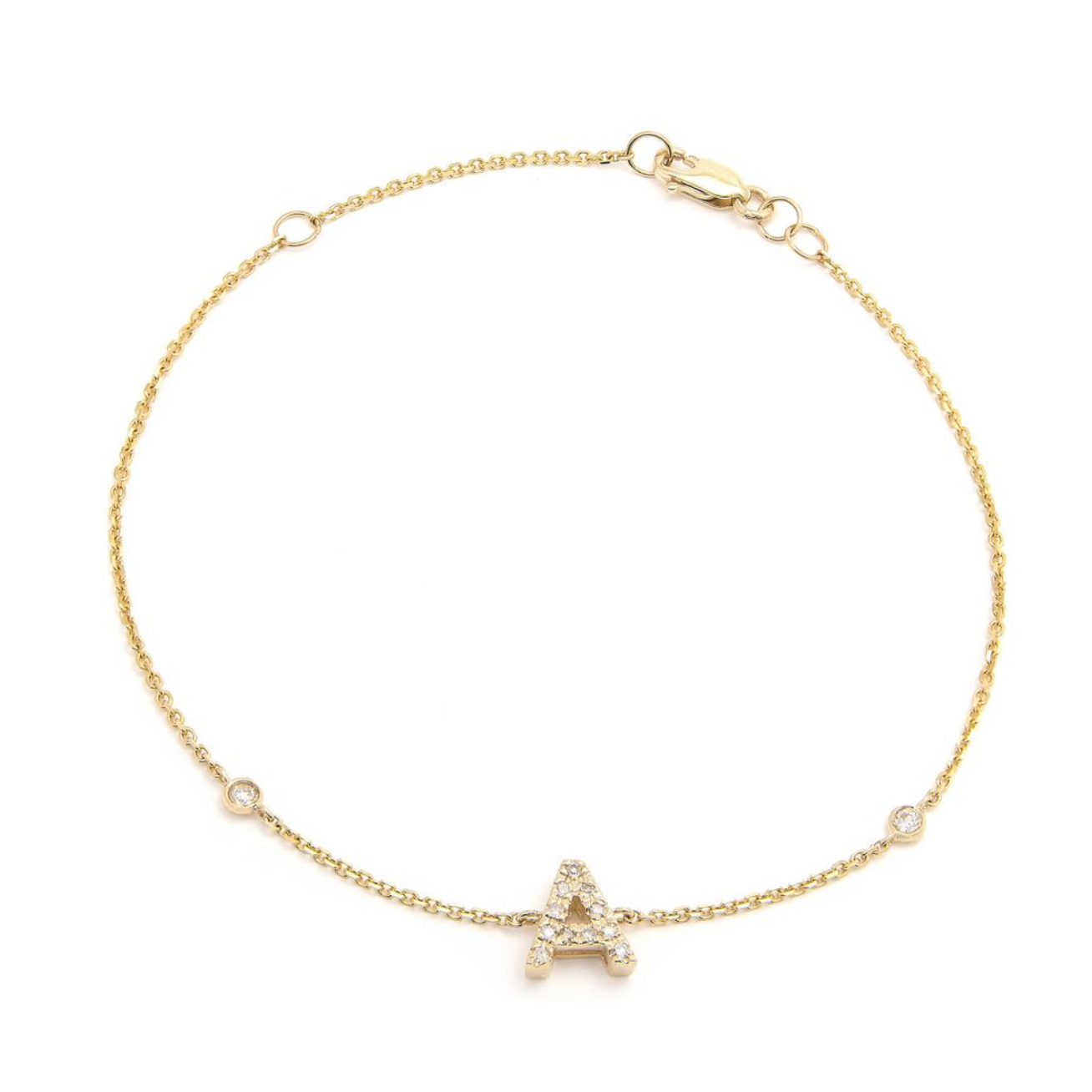 Diamond initial bracelet gold hotsell