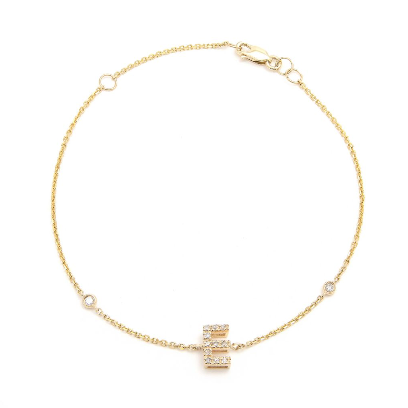 Diamond initial bracelet gold clearance