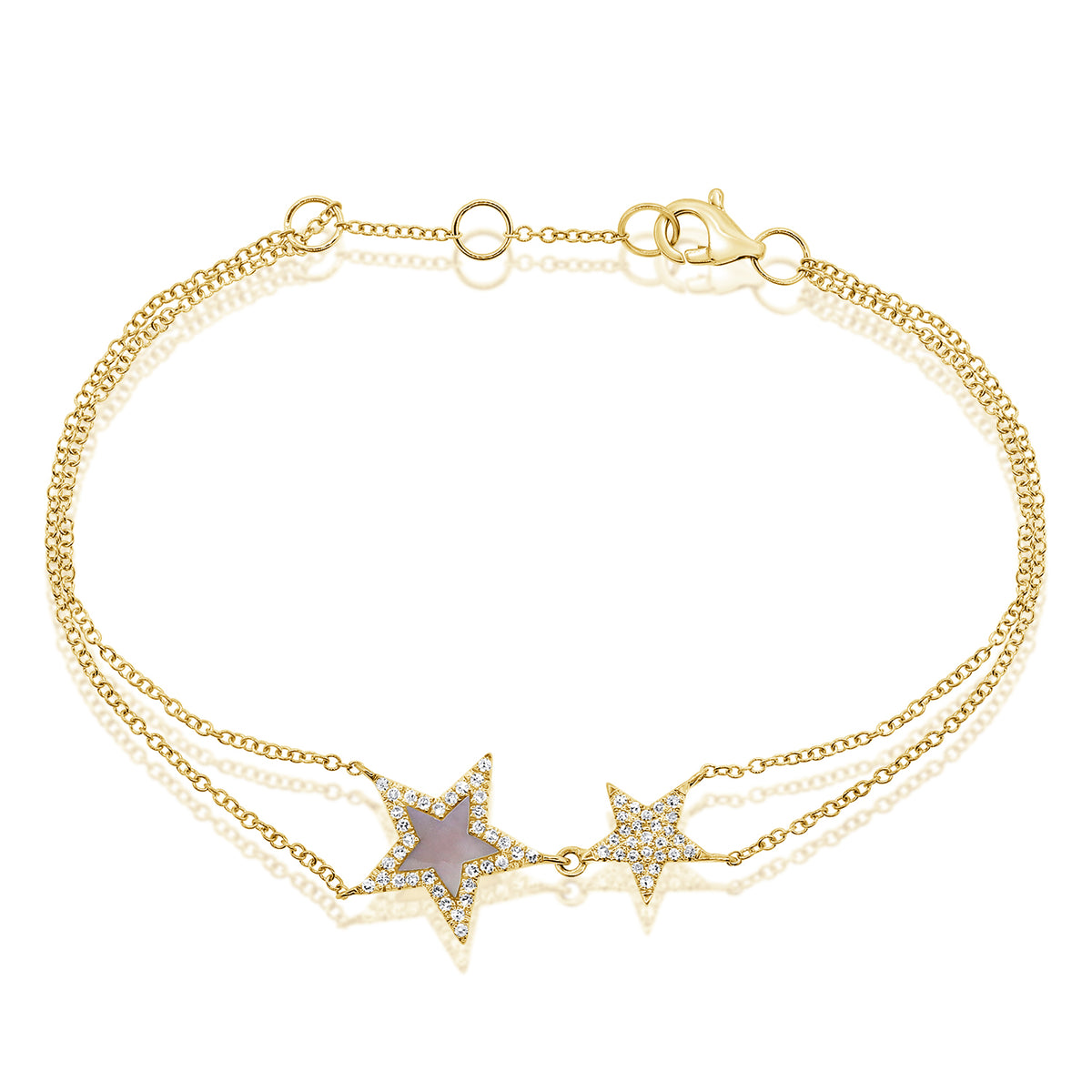 14K GOLD DIAMOND AND MOTHER OF PEARL SIERRA STAR BRACELET – Jen K 