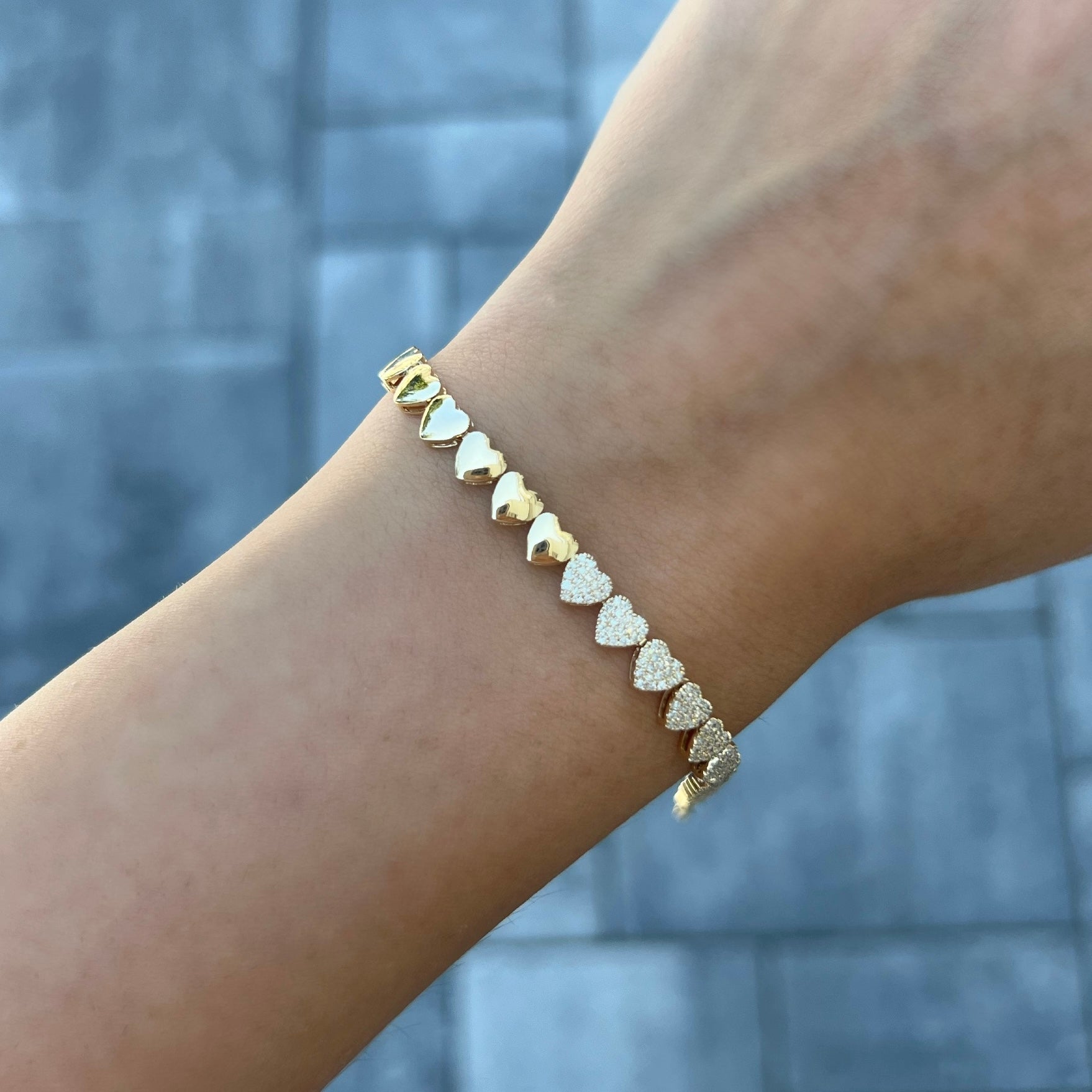 14K GOLD DIAMOND HAYLEY HEART BRACELET – Jen K Online