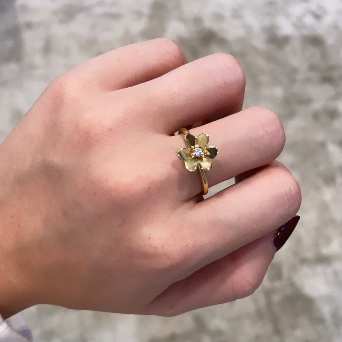 14K GOLD DIAMOND SMALL BELLA FLOWER RING – Jen K Online