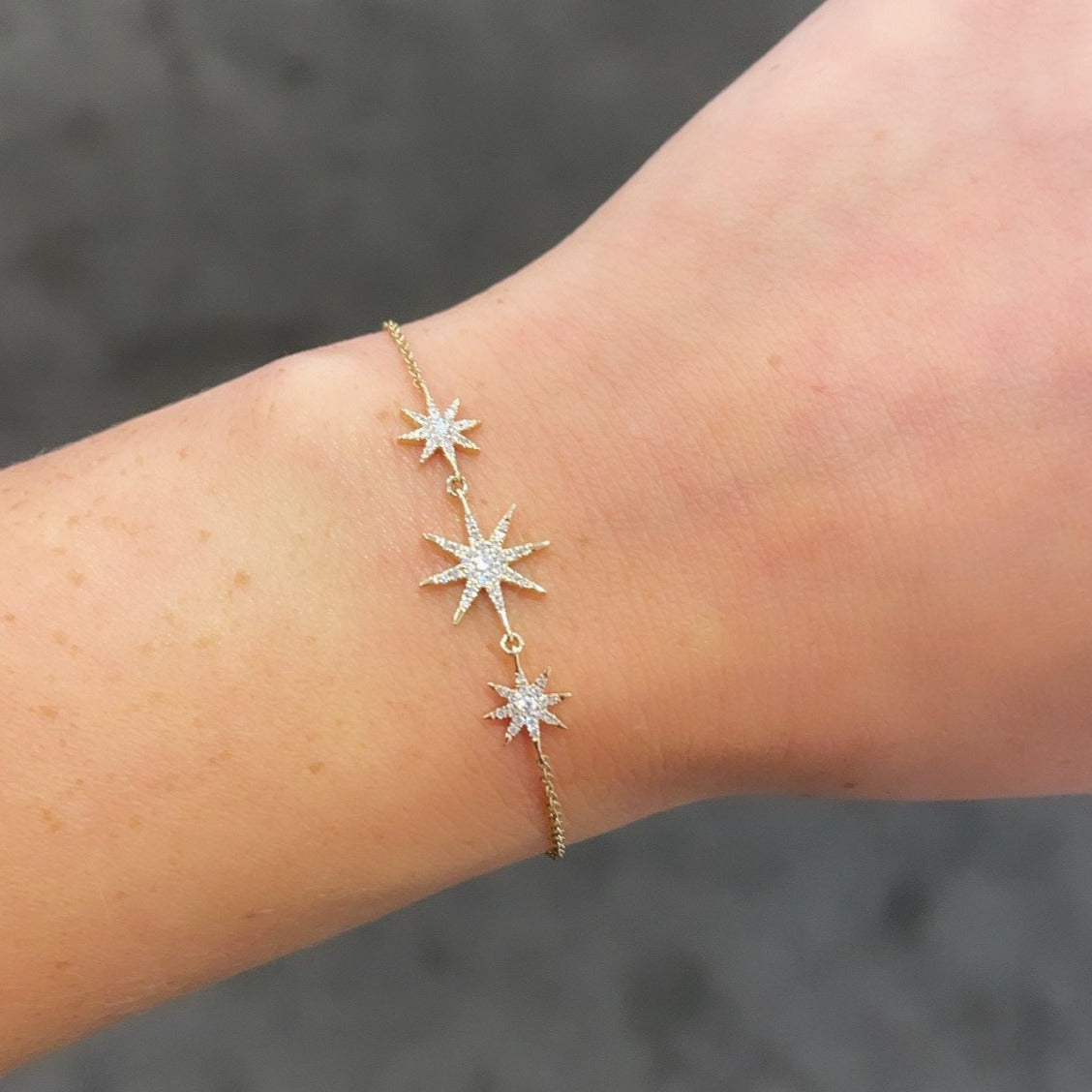 14K GOLD DIAMOND JASMINE STARBURST BRACELET