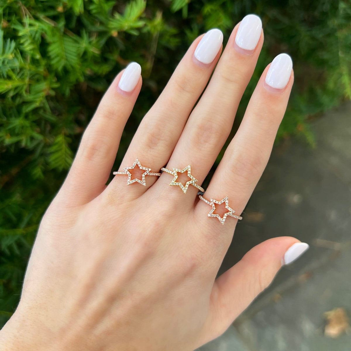 14K GOLD DIAMOND IRIS STAR RING – Jen K Online