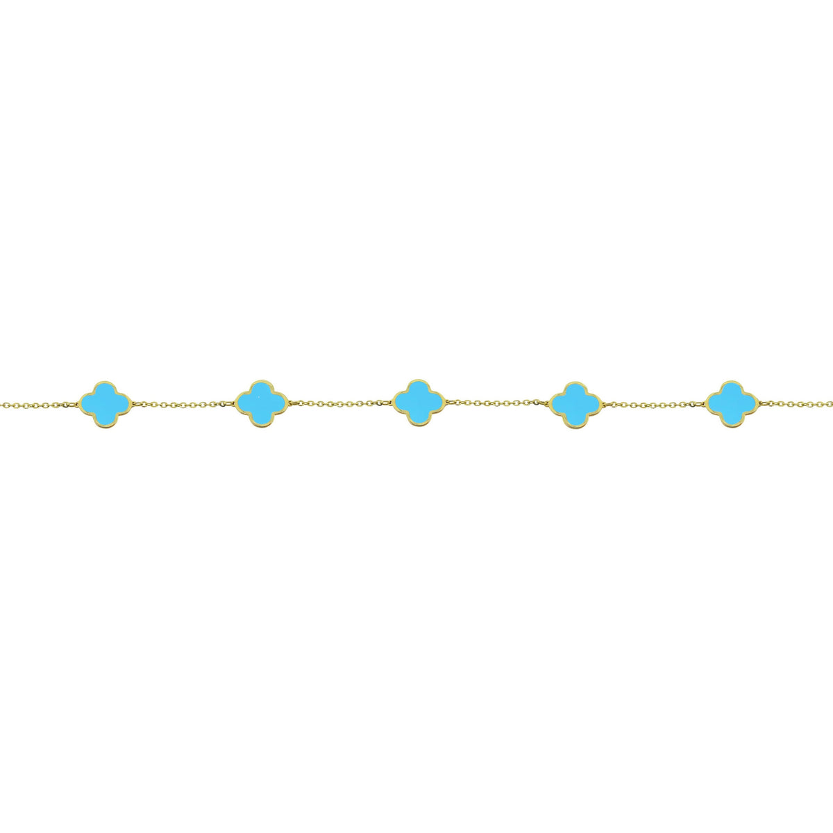 14K GOLD TURQUOISE SMALL MEGAN CLOVER BRACELET – Jen K Online