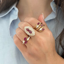14K GOLD DIAMOND RUBY NILI RING