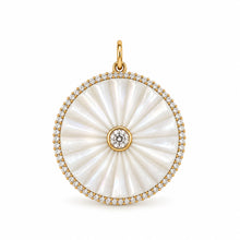 14K GOLD DIAMOND MOTHER OF PEARL NICKI CIRCLE CHARM