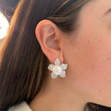 14K GOLD DIAMOND AND PEARL LARISSA EARRINGS