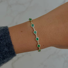 14K GOLD DIAMOND EMERALD CAROLINE BRACELET