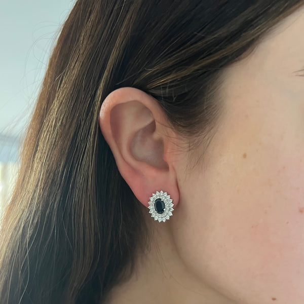 14K GOLD DIAMOND SAPPHIRE MILLIE EARRINGS