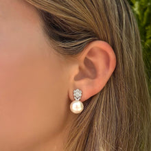 14K GOLD DIAMOND ARIELLA PEARL EARRINGS