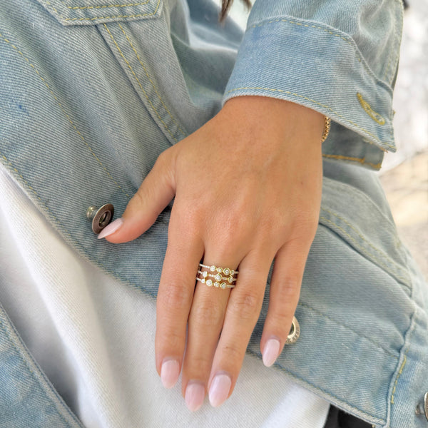14K GOLD DIAMOND HALLE RING