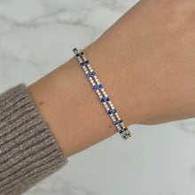 14K GOLD DIAMOND SAPPHIRE ESTY FLEX BANGLE