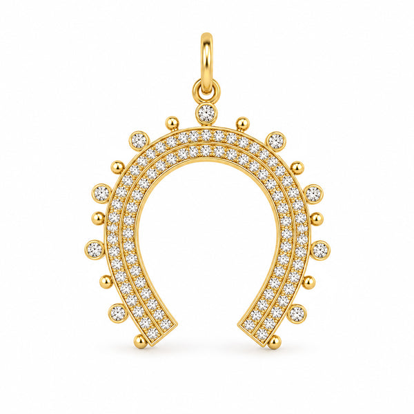 14K GOLD DIAMOND HORSESHOE CHARM