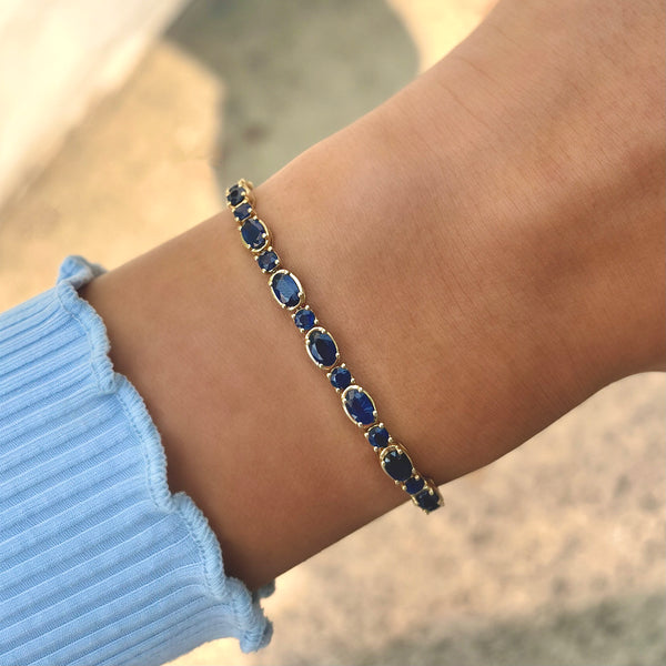 14K GOLD BLUE SAPPHIRE NICOLE BRACELET