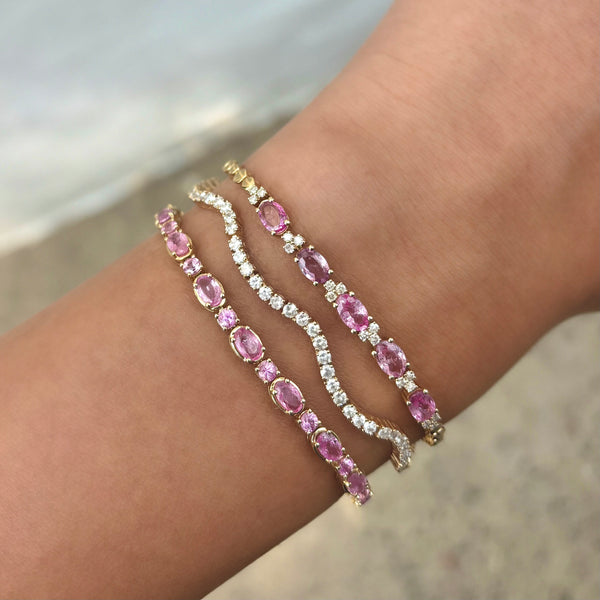 14K GOLD PINK SAPPHIRE NICOLE BRACELET