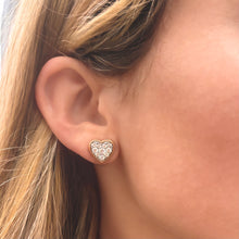 14K GOLD DIAMOND LARGE DYLAN HEART STUDS