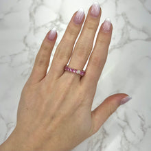 14K GOLD DIAMOND 6.74 CT PINK SAPPHIRE ETERNITY BAND