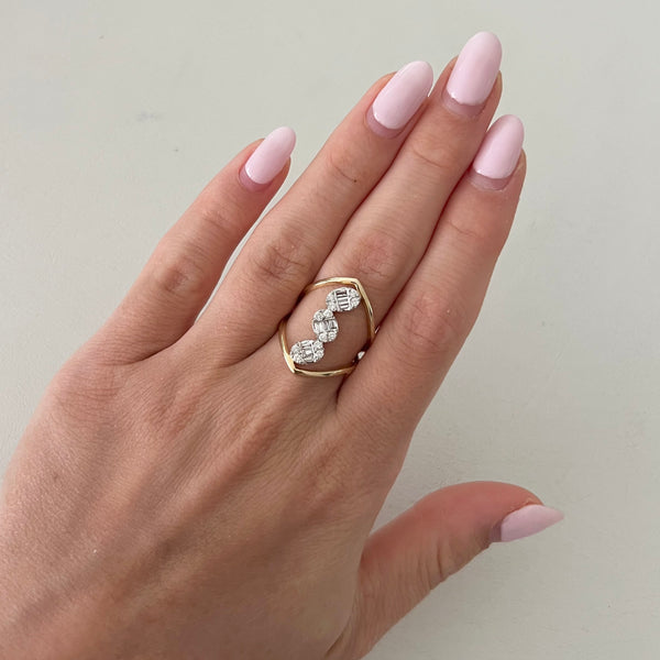 14K GOLD DIAMOND FAY RING