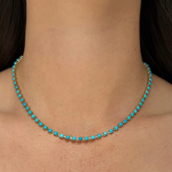 14K GOLD TURQUOISE SHIRELLE NECKLACE