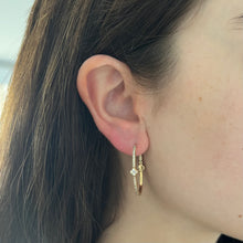 14K GOLD DIAMOND MEDIUM HAILEE HOOPS