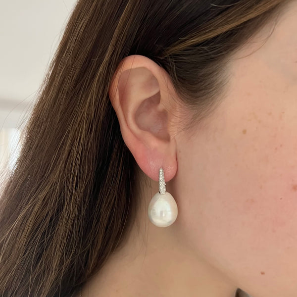 14K GOLD DIAMOND PEARL ARIANNA EARRINGS