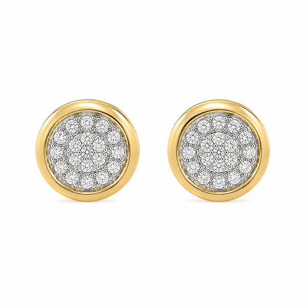 14K GOLD DIAMOND JESSIE ROUND STUDS