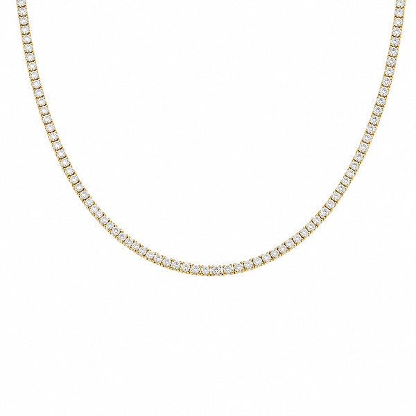 14K GOLD 5.35 CT DIAMOND CLASSIC TENNIS NECKLACE