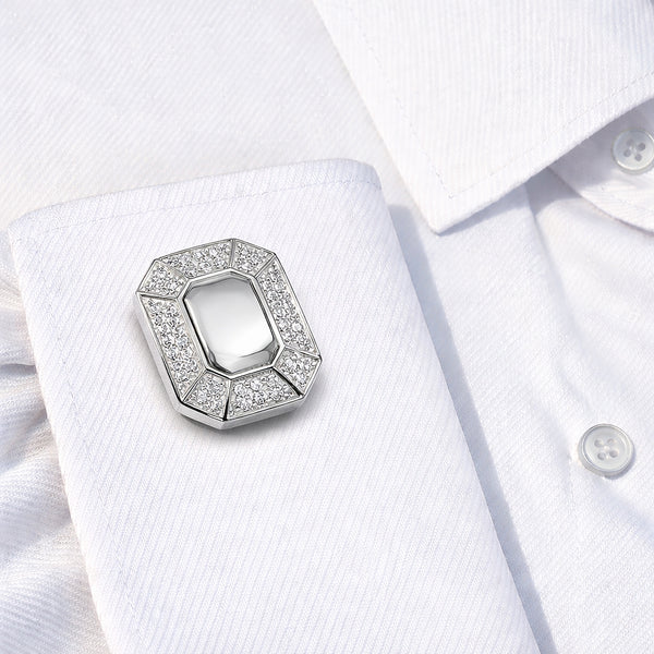 14K GOLD DIAMOND HUDSON CUFFLINKS
