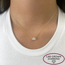 14K GOLD 1.50 CT LAB GROWN DIAMOND OVAL NECKLACE