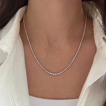 14K GOLD 3.08 NATURAL DIAMOND GRADUATED TENNIS NECKLACE