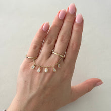 14K GOLD LAB GROWN DIAMOND LUNA DOUBLE FINGER RING